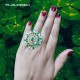 Green Kundan Ring | Handmade Kundan Ring | Women Kundan Ring | Party wear Kundan traditional Ring | Emerald Ring | Wedding Engagement Ring