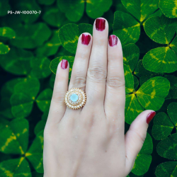 Center Pink Stone Ring | Gold with Diamond Detail | Fashionable Accessory for Glamorous Looks and Radiant Style Center Pink Stone Ring | Gold with Diamond Detail | Fashionable Accessory for Glamorous Looks and Radiant Style